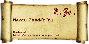 Marcu Zsadány névjegykártya